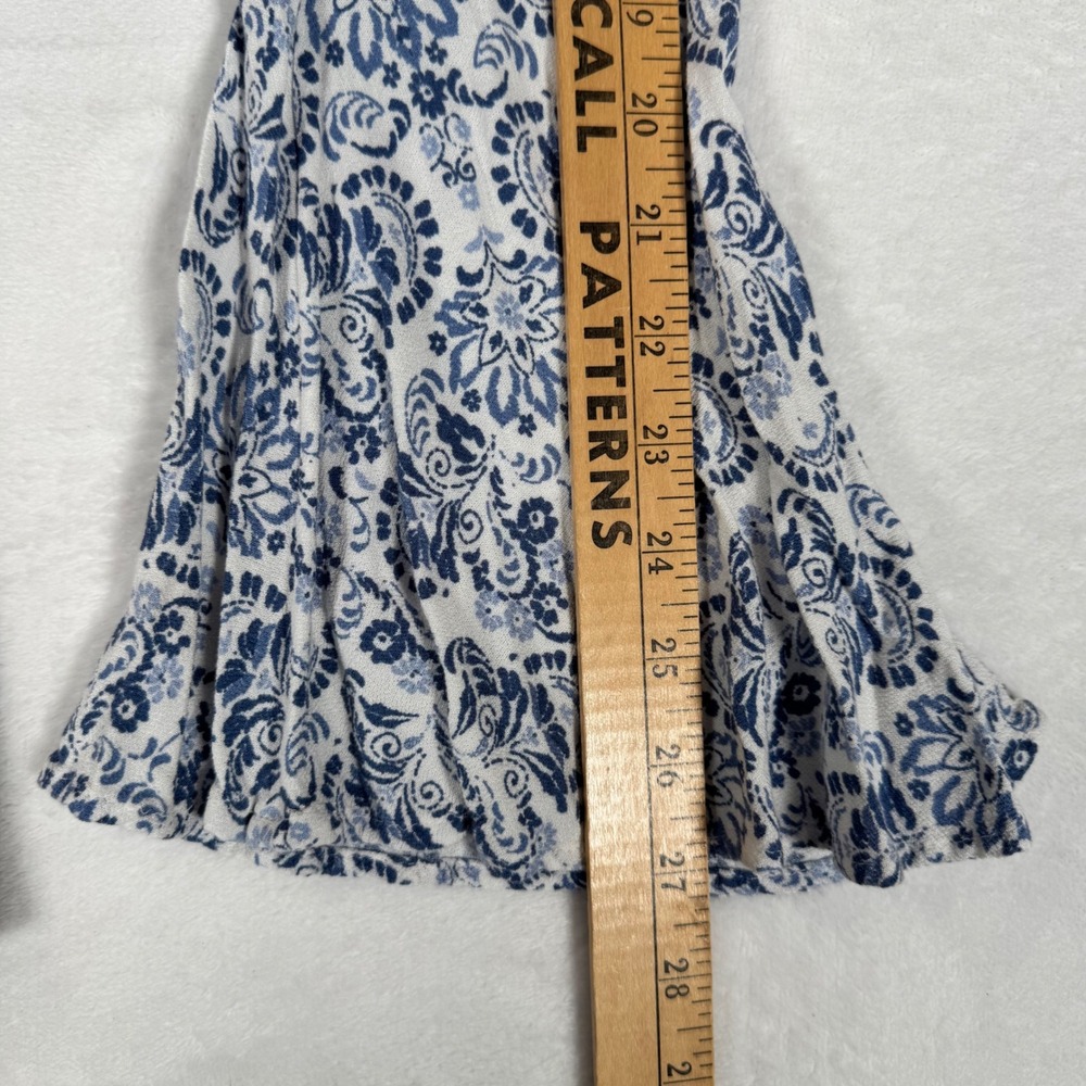 Hollister Blue Floral Paisley Bell Sleeve Romper Crochet Lace Small Boho Summer - Picture 8 of 9